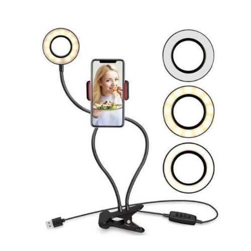 Selfie Ring Light 360° Rotating With Cell Phone Holder Stand