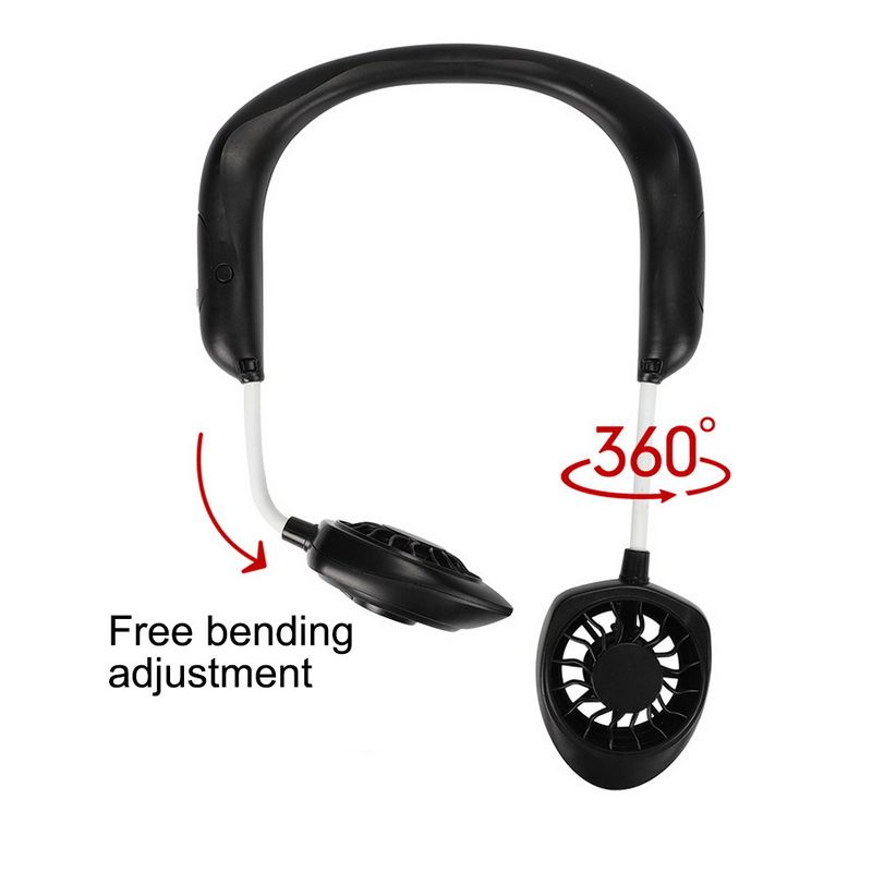 Level With 1PCs Neck Fan Fan 3 Speed Hanging Wearable Wireless Sports Adjustable USB Portable Wind Head Dual Chargeable Fan