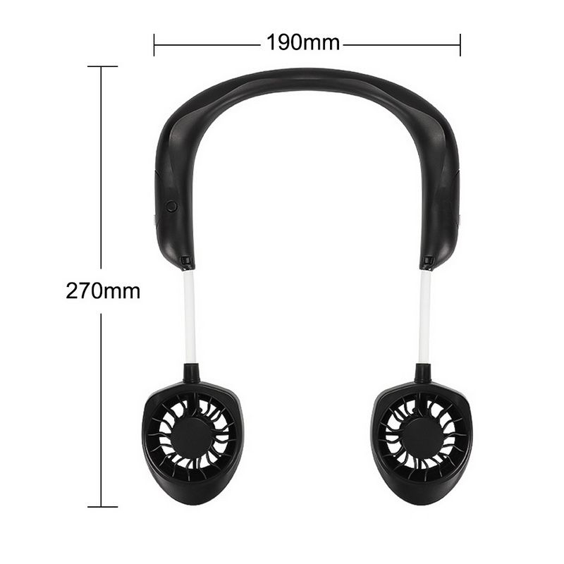 Level With 1PCs Neck Fan Fan 3 Speed Hanging Wearable Wireless Sports Adjustable USB Portable Wind Head Dual Chargeable Fan