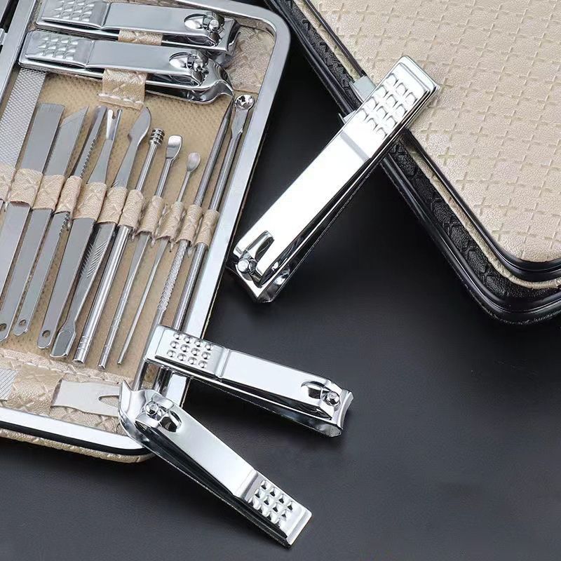 1 Set (19 Pieces) Nail Clipper Set Manicure Pedicure Tools Kit