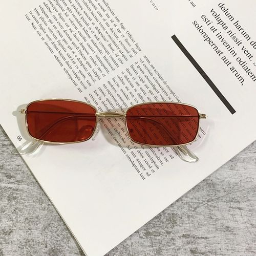 Metal Square Frame Clear Lens Sun Glasses