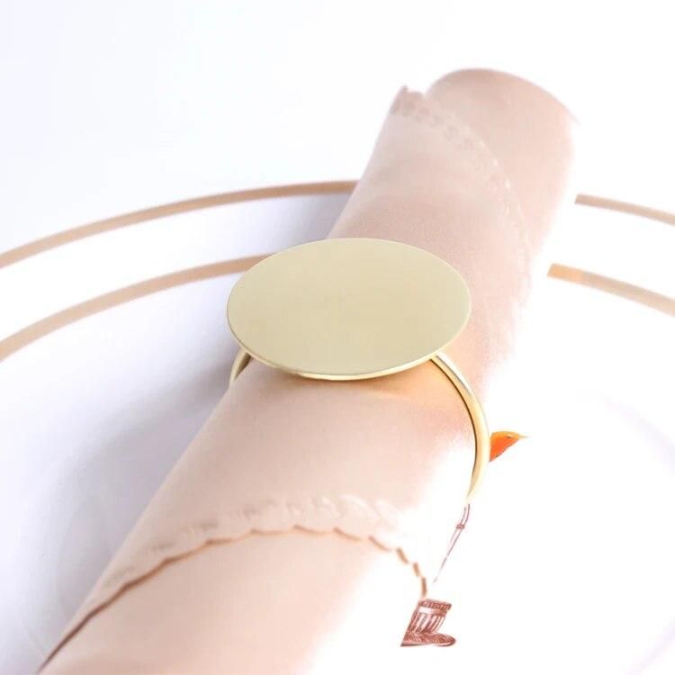10pcs Simple copper napkin buckle cloth ring Western food meal buckle meal ring cloth ring model room hotel napkin decoration