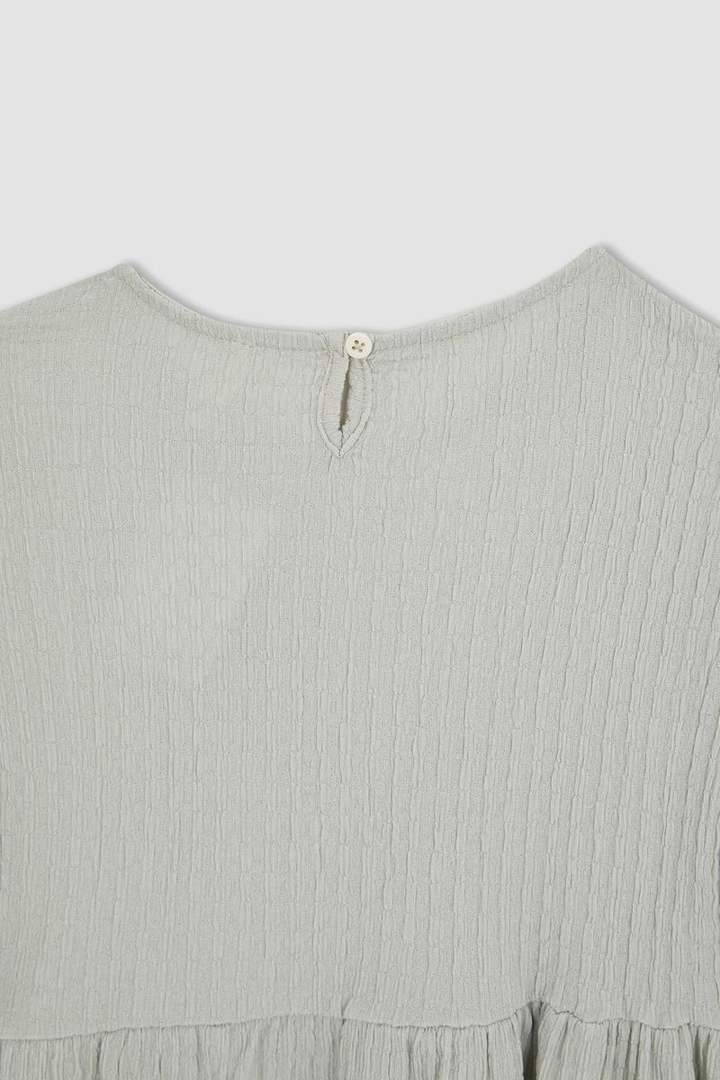 Girl Regular Fit Long Sleeve Knitted Dress - Beige