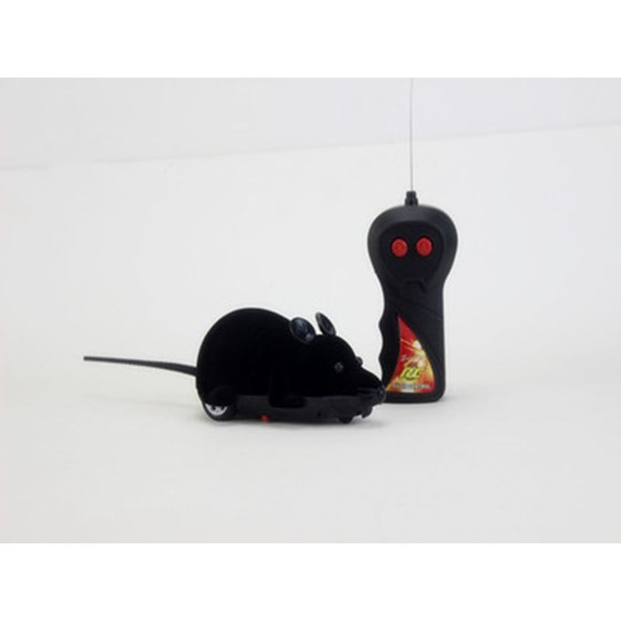 Remote Control Wireless Simulation Electric Mouse Toy Pets Cats Game Cats Dogs Toy(#black)