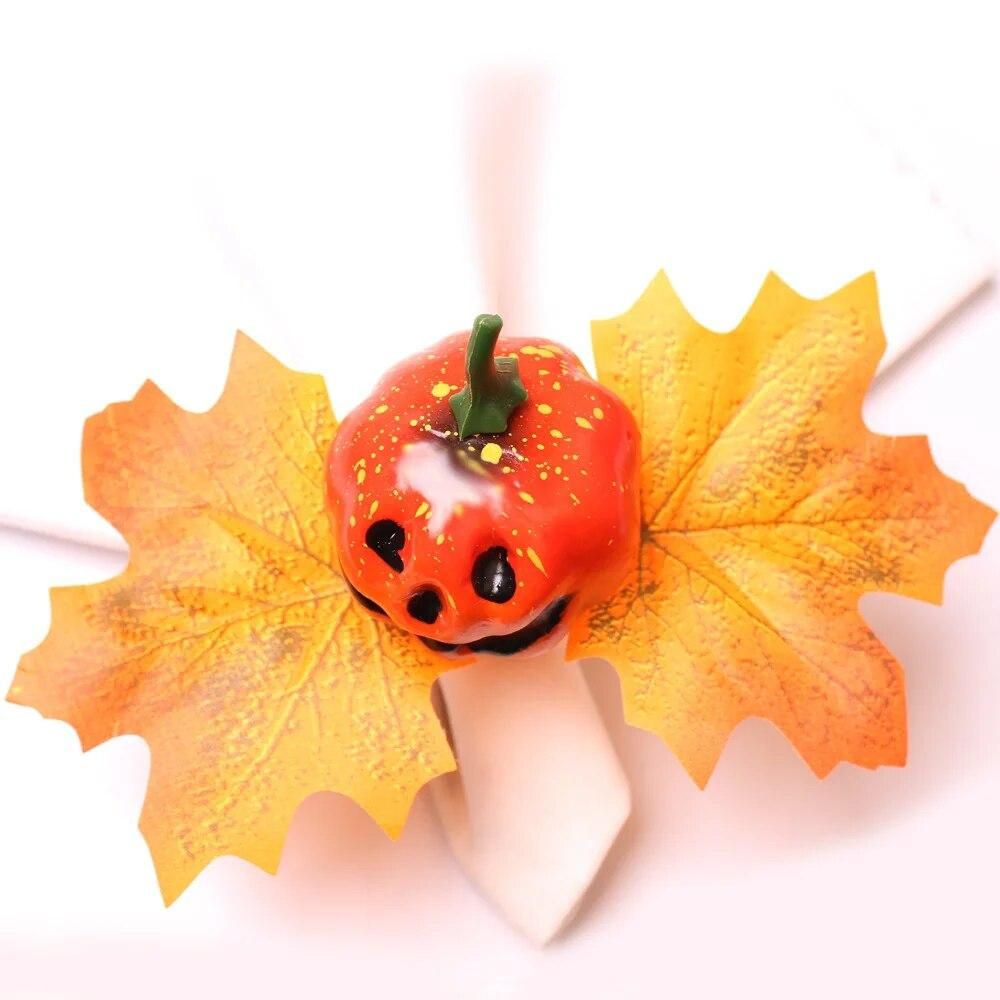 6pcs Halloween Bar Decorations Easter Pumpkin Napkin Button Napkin Ring Maple Leaf Napkin Ring