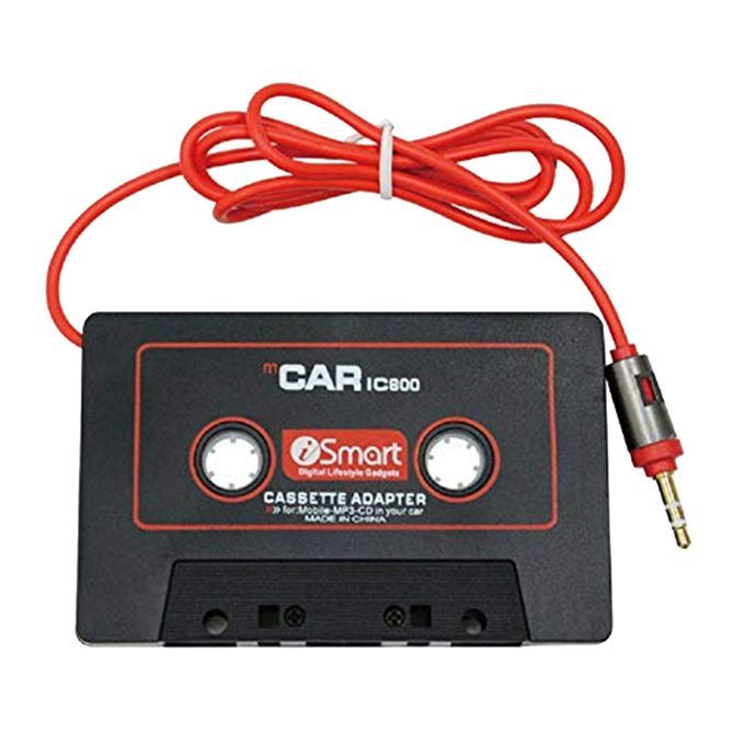 Car Cassette Adaptor 35mm AUX Jack Tape Converter For IPod MP4 Black