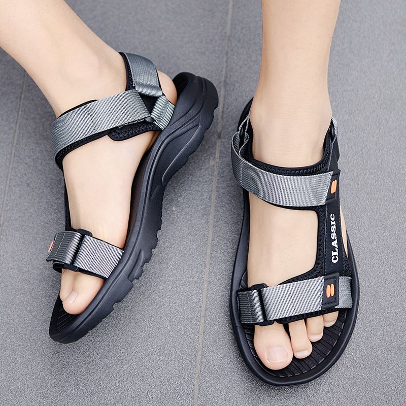 Men Sandals Cool Summer Leisure Beach Holiday Sandals Men Shoes New Outdoor Male Retro Comfortable Casual Sandals For Men Slipper Black Grey EUR 39-46