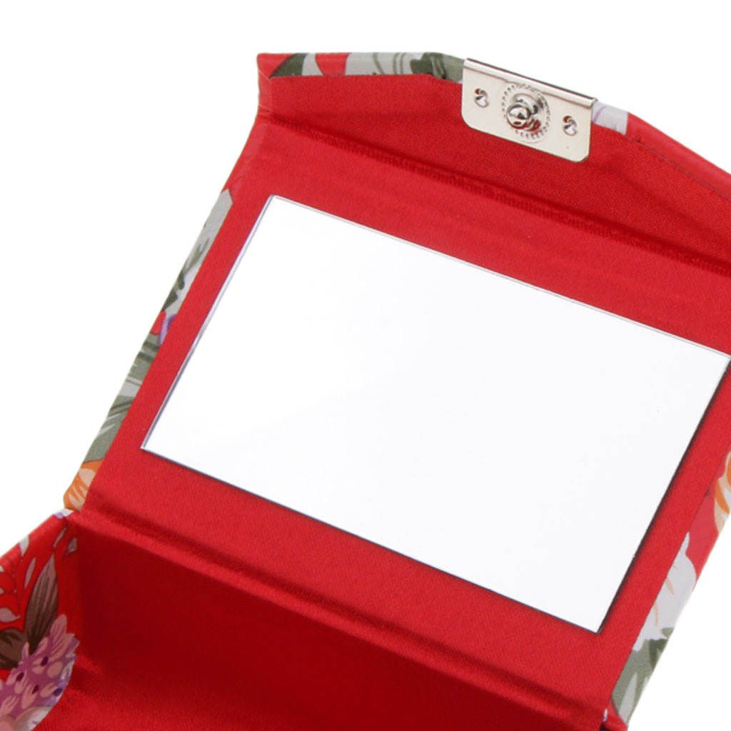 Lady Retro Floral PU Leather Mirror Lipgloss