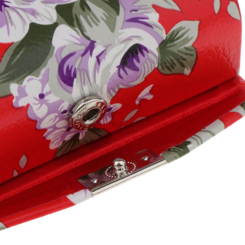 Lady Retro Floral PU Leather Mirror Lipgloss