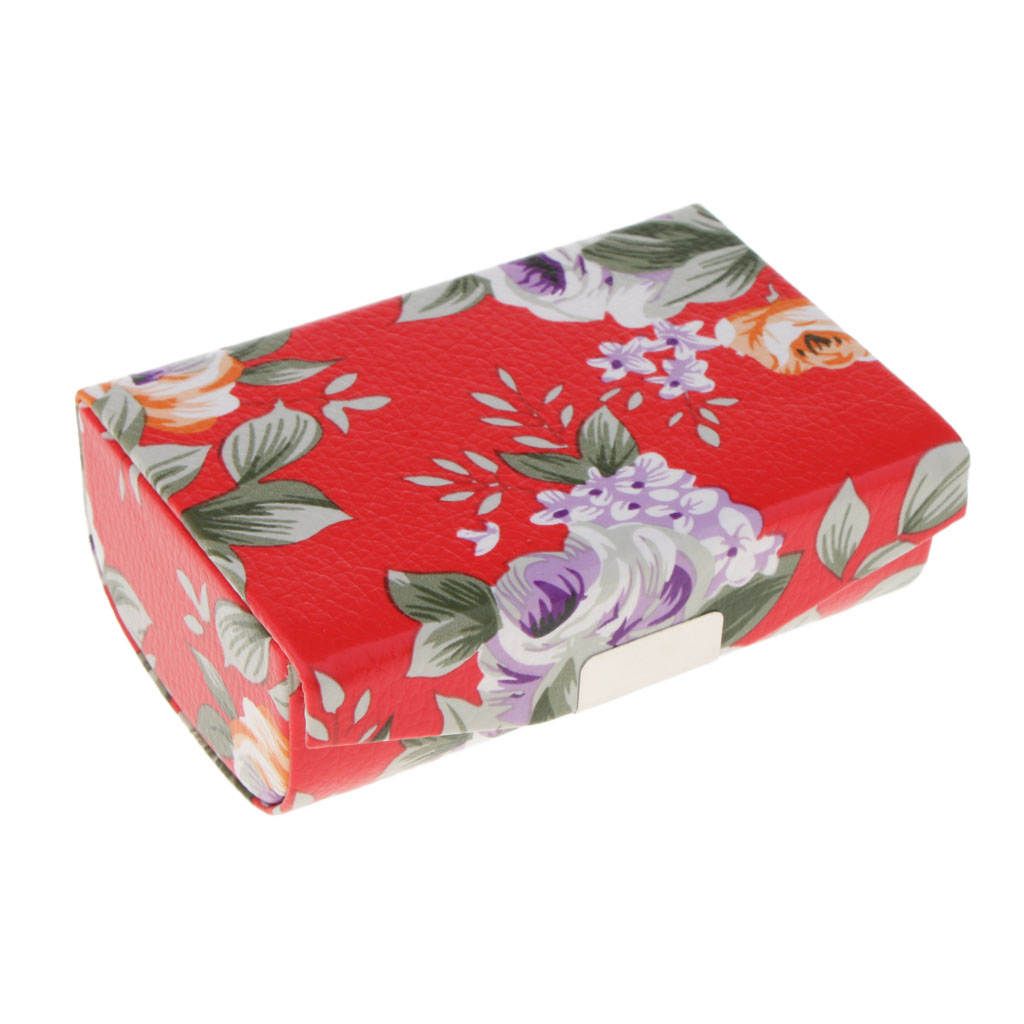 Lady Retro Floral PU Leather Mirror Lipgloss