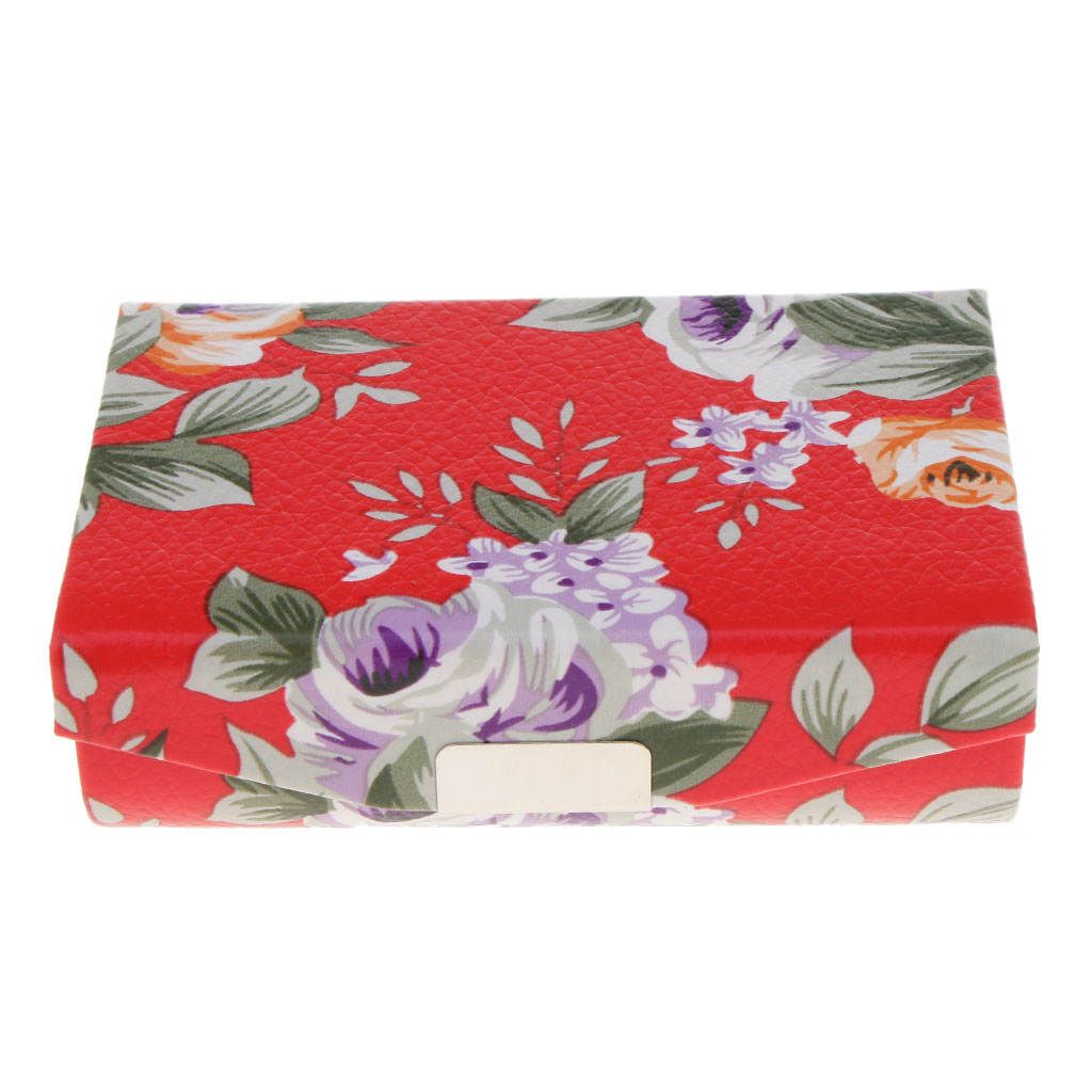Lady Retro Floral PU Leather Mirror Lipgloss