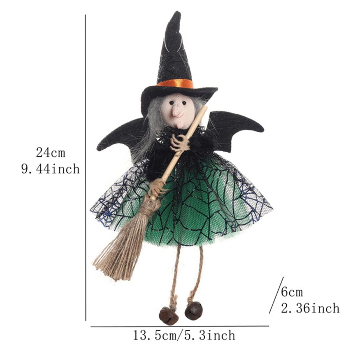 Halloween Party Decoration Witchy Delight Mini Broom for Halloween Green