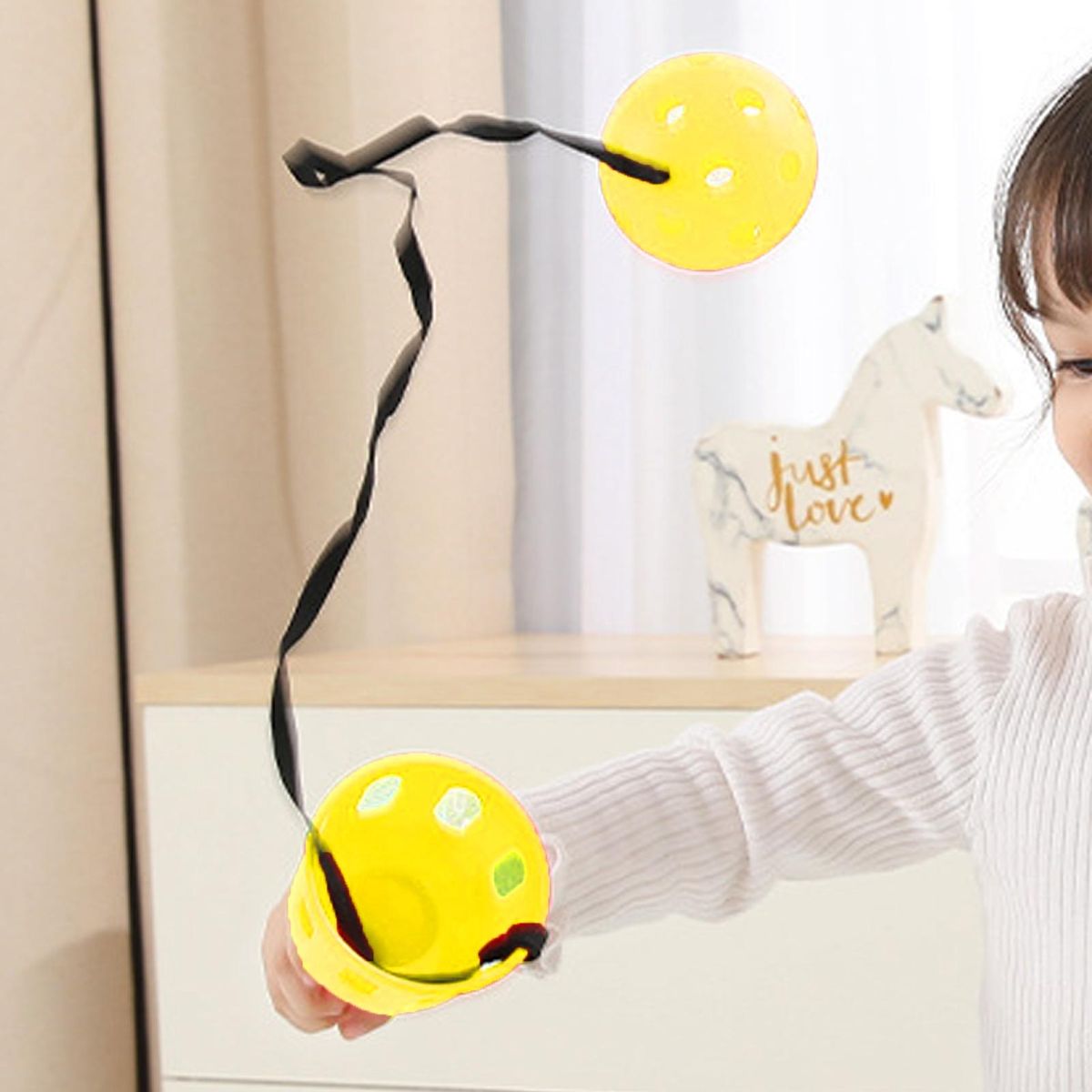 Catch Ball Toy Children Sense Throw Ball Toy Yellow