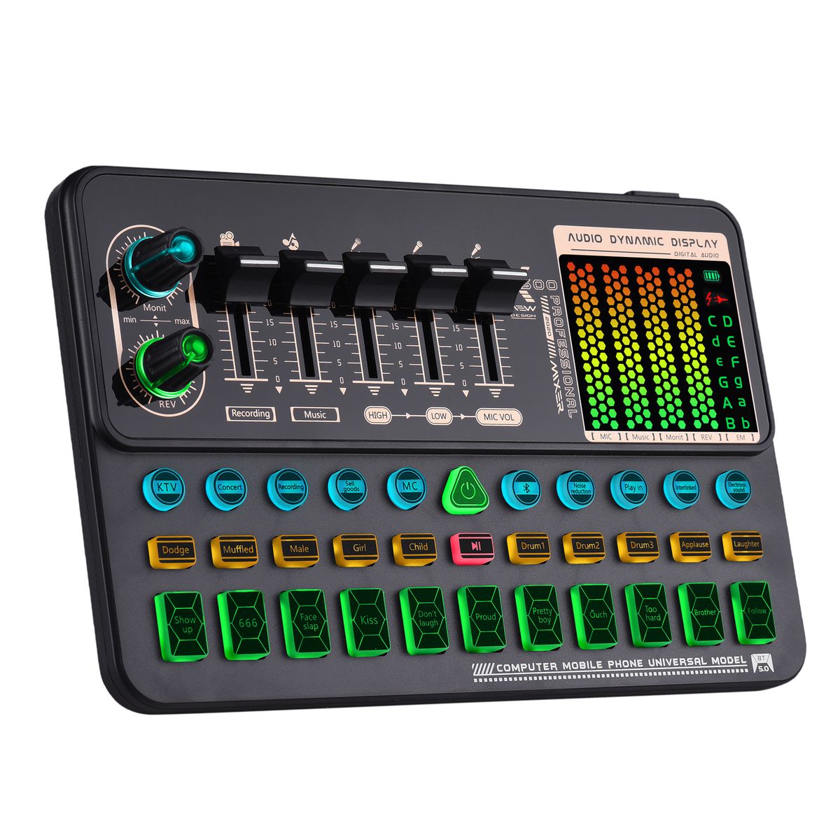SK500 Portable Live Sound Card Voice Changer Device Audio
