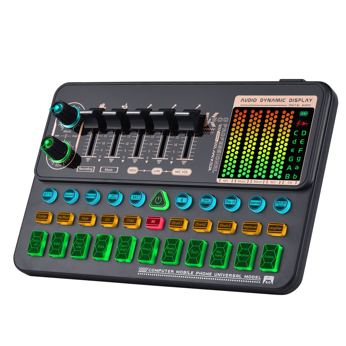 SK500 Portable Live Sound Card Voice Changer Device Audio