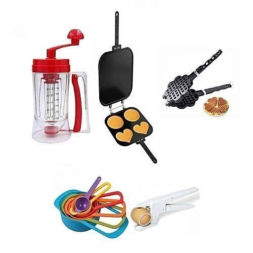 Pancake/batter Dispenser, Waffle Pan, Omelette/pancake Pan, Measuring Cup And Egg Cracker