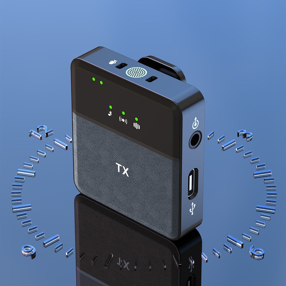 New SX9 Multi-function Three-in-one Lavalier Microphone 2.4G Radio Noise Reduction Reverb Monitor Wireless Microphone