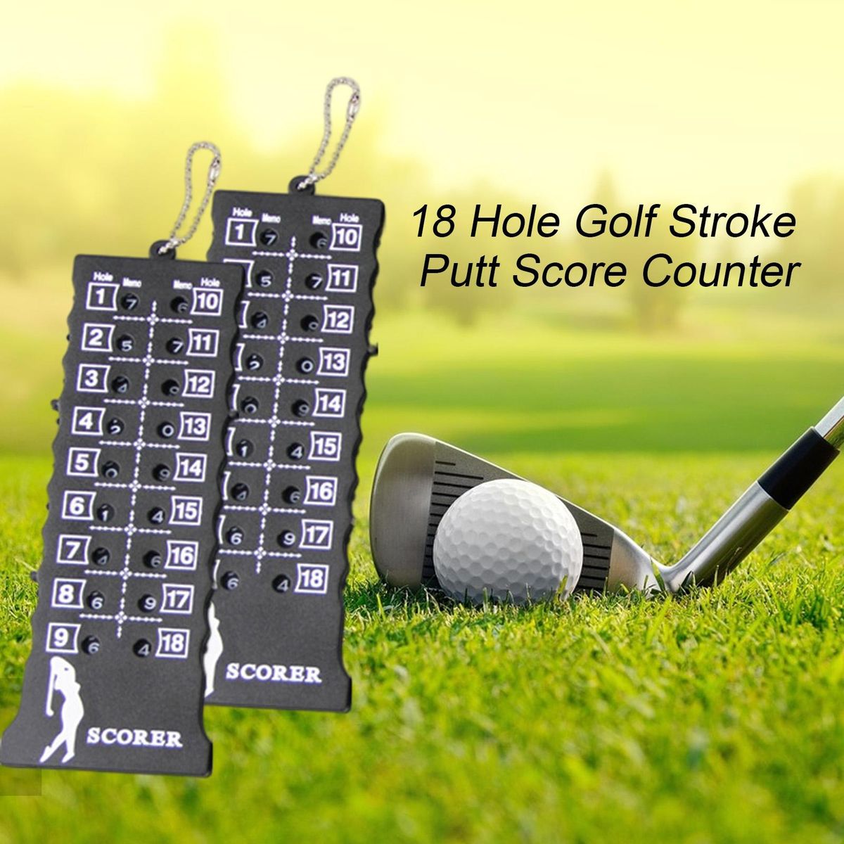 Golf Bar Scorer Golf Score Indicator with Key Chain Black