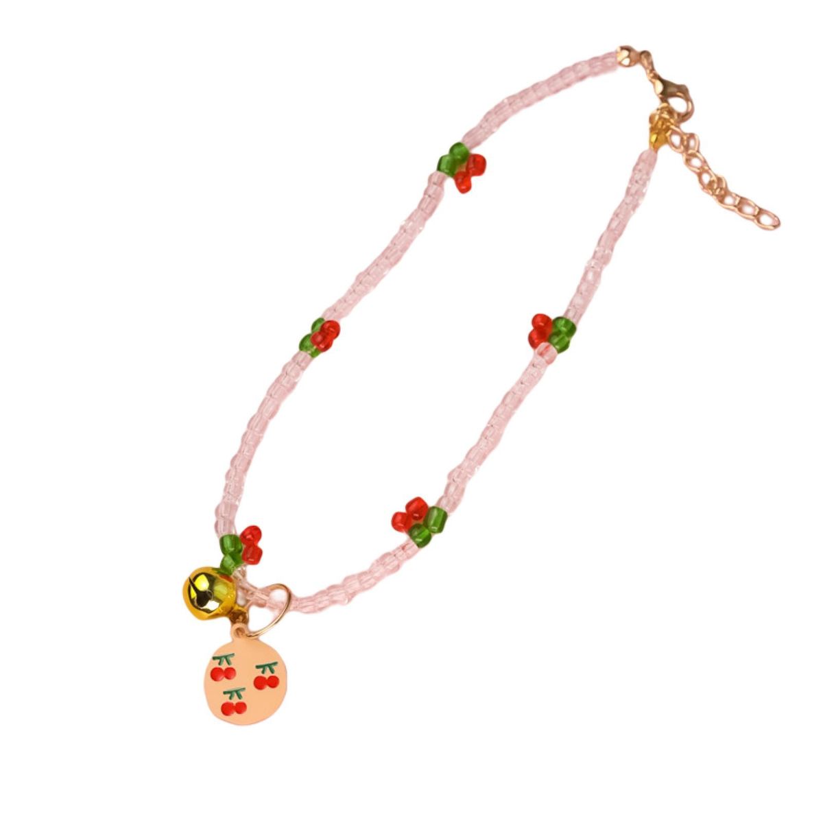 Jewelry Necklace Cherry Themed Cat Necklace With Bear Pendant 6