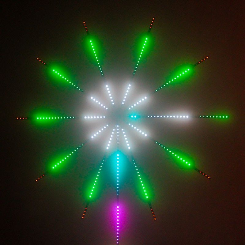 Fireworks LED Strip Light RGB Neon LED Light Ribbon Music Control Horse Race Lamp Home Christmas Holiday Room Decor Lights Tape--2.5m And 10pcs 1m--