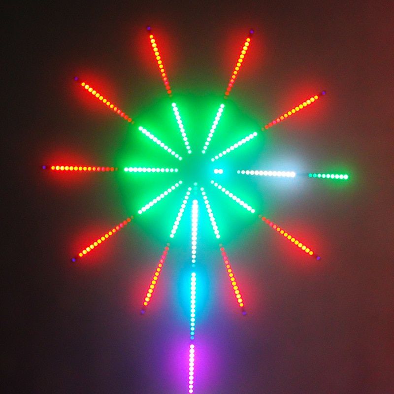 Fireworks LED Strip Light RGB Neon LED Light Ribbon Music Control Horse Race Lamp Home Christmas Holiday Room Decor Lights Tape--2.5m And 10pcs 1m--