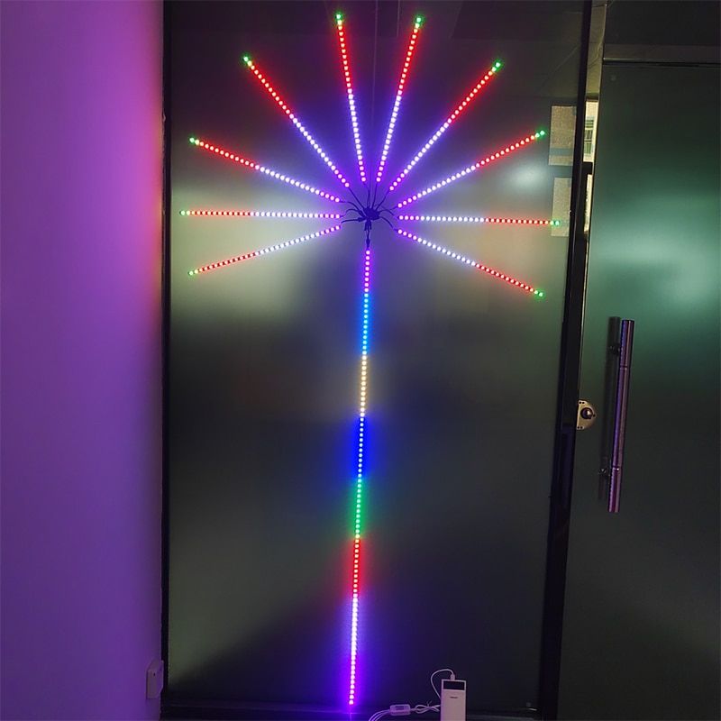 Fireworks LED Strip Light RGB Neon LED Light Ribbon Music Control Horse Race Lamp Home Christmas Holiday Room Decor Lights Tape--2.5m And 10pcs 1m--