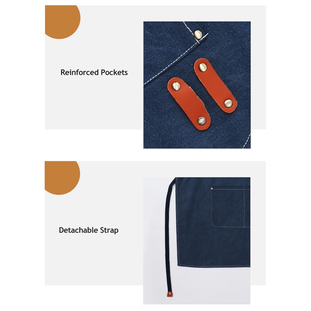 Barber Apron Canvas Apron Multi-function Pockets Detachable
