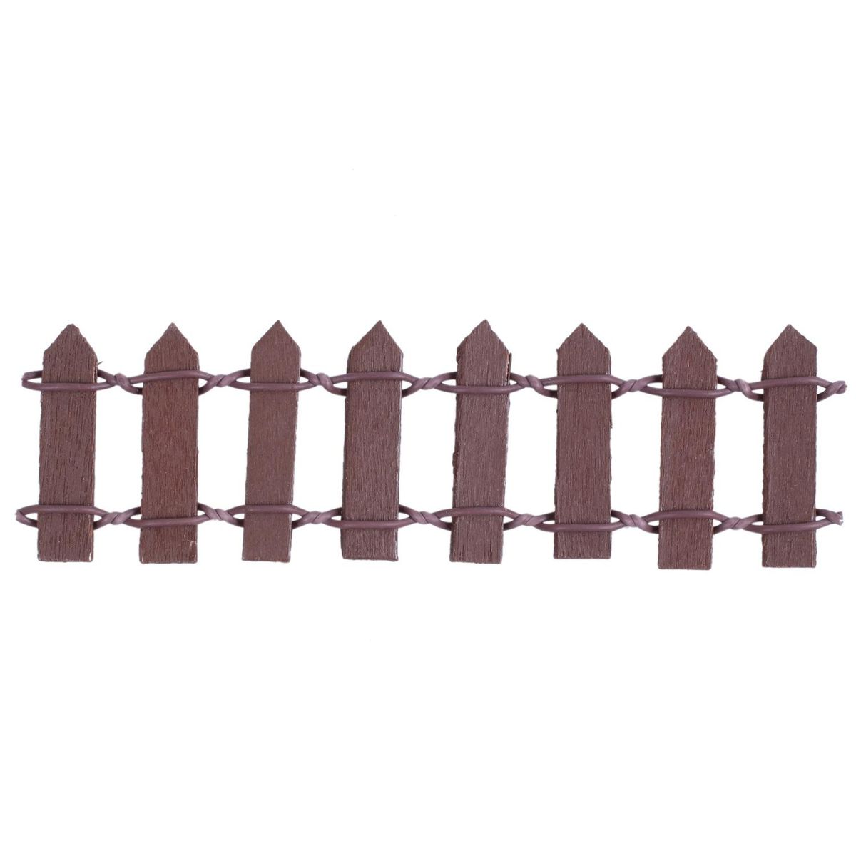 Ornament Fairy Garden Decor Wood Fence Light Coffee