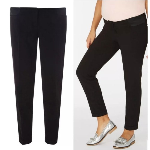 Straight Leg Naples Under Bump Black Maternity Trousers