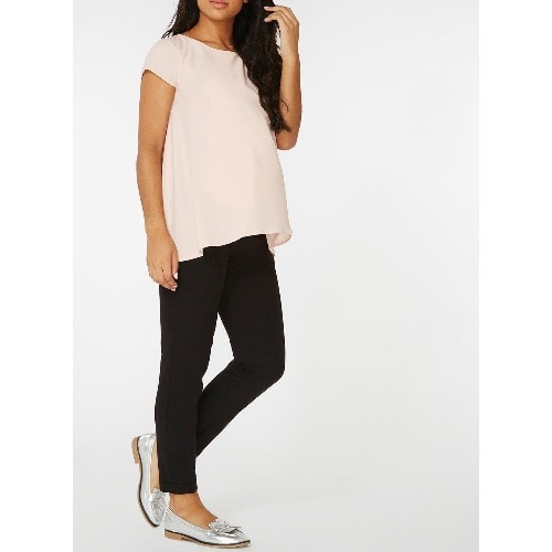 Straight Leg Naples Under Bump Black Maternity Trousers