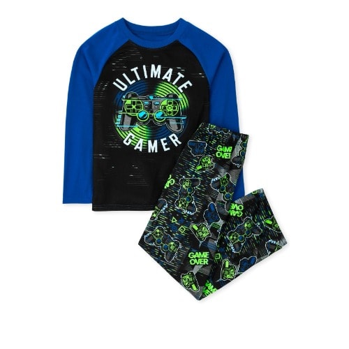 Boys Ultimate Game Over Snug Fit Cotton Pyjamas - Blue