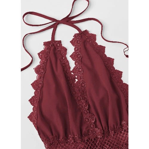 Salma Lace Playsuit - Red