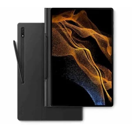 Leather-style Flip Case With S Pen Holder For Samsung Galaxy Tab S8 Ultra - Black