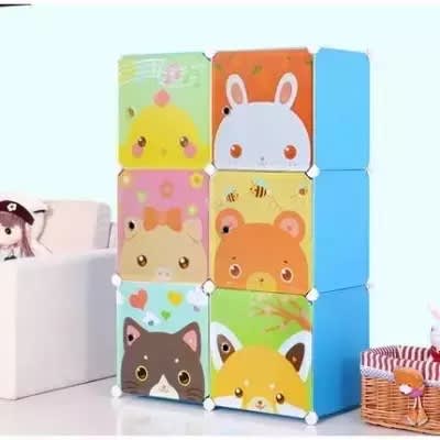 Baby Storage Wardrobe With Cartoon Characters Design
