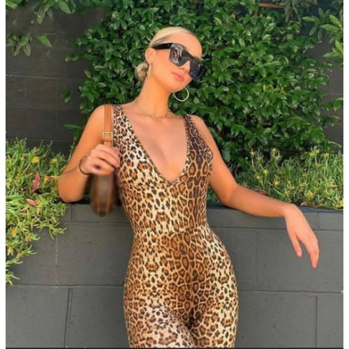 Leopard Print Sleeveless Playsuit