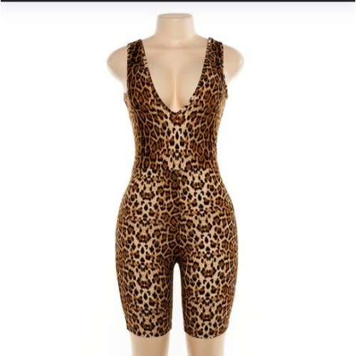 Leopard Print Sleeveless Playsuit