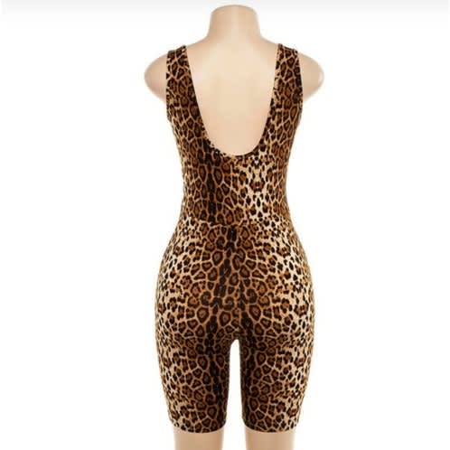Leopard Print Sleeveless Playsuit