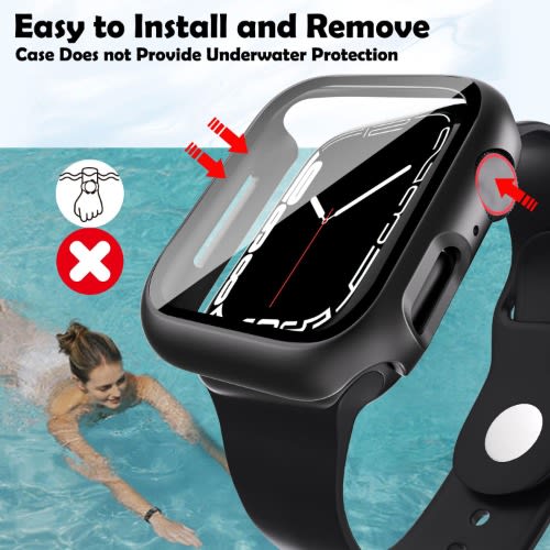 Apple Watch Series 7 41mm With Tempered Glass Screen Protector, Full Coverage,