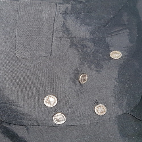 Long-sleeved Blazer With Silver Buttons - Black
