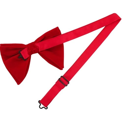Velvet Bowtie With Cufflinks And Pocket Square  - Red