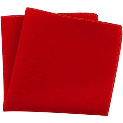 Velvet Bowtie With Cufflinks And Pocket Square  - Red