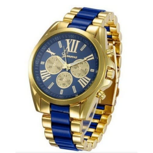 Men's Wrist Watch - Gold And Blue