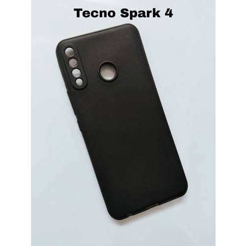 Silicone Back Case For Tecno Spark 4 - Black