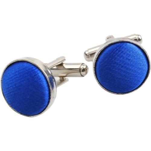 Men's Long Tie With Cufflinks And Pocket Square  - Royal Blue