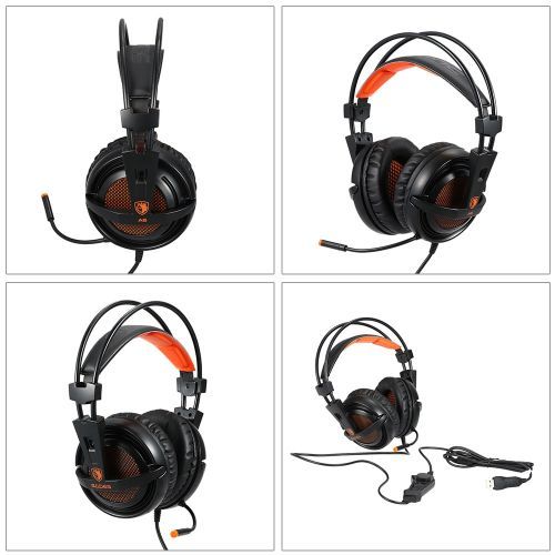 SADES A6 USB 7.1 Stereo Wired Gaming Headphones Game