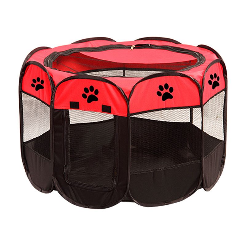 Outdoor Big Dogs House Portable Folding Pet Tent Dog House Cage For Cat Puppy Kennel Cat Kennel Rabbit Playpen Dog Tent-Black Red