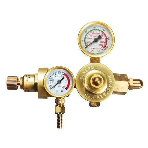 Argon CO2 Flow Meter Regulator MIG TIG Welding Gas Pressure Reducer Double Gauge