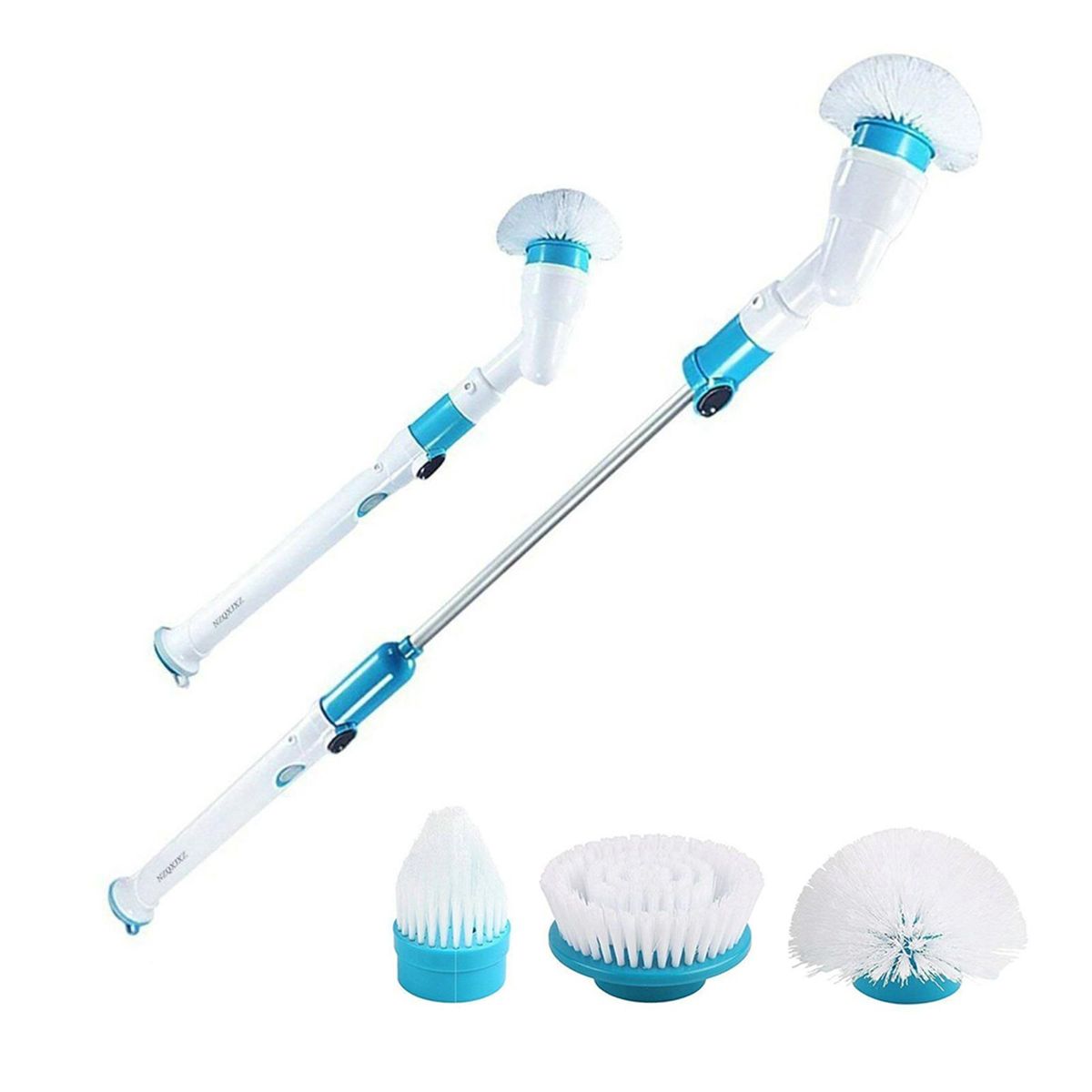 Electric Spin Scrubber Cordless Rechargeable Bathroom Scrubber Cleaning Brush Multi-functional with Replaceable Brush Heads Extension Handle