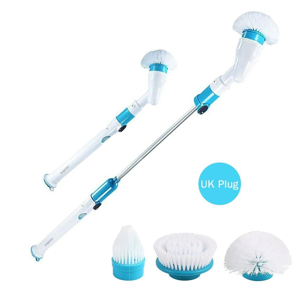 Electric Spin Scrubber Cordless Rechargeable Bathroom Scrubber Cleaning Brush Multi-functional with Replaceable Brush Heads Extension Handle