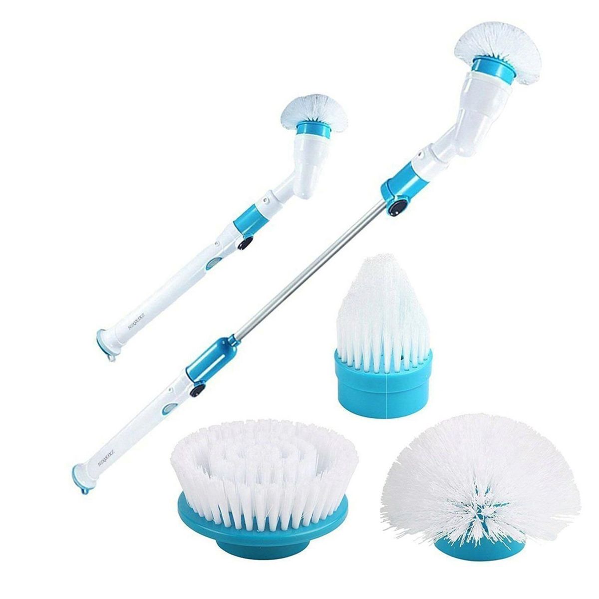 Electric Spin Scrubber Cordless Rechargeable Bathroom Scrubber Cleaning Brush Multi-functional with Replaceable Brush Heads Extension Handle